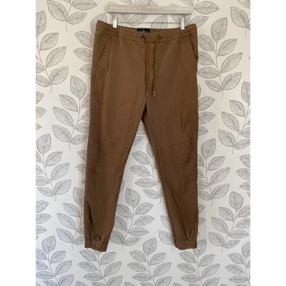 Across the Pond Brown Tie Waist Pants, Size M - Picture 1 of 5